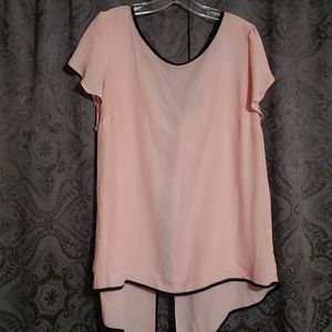 Sheer Pink Bow Blouse
